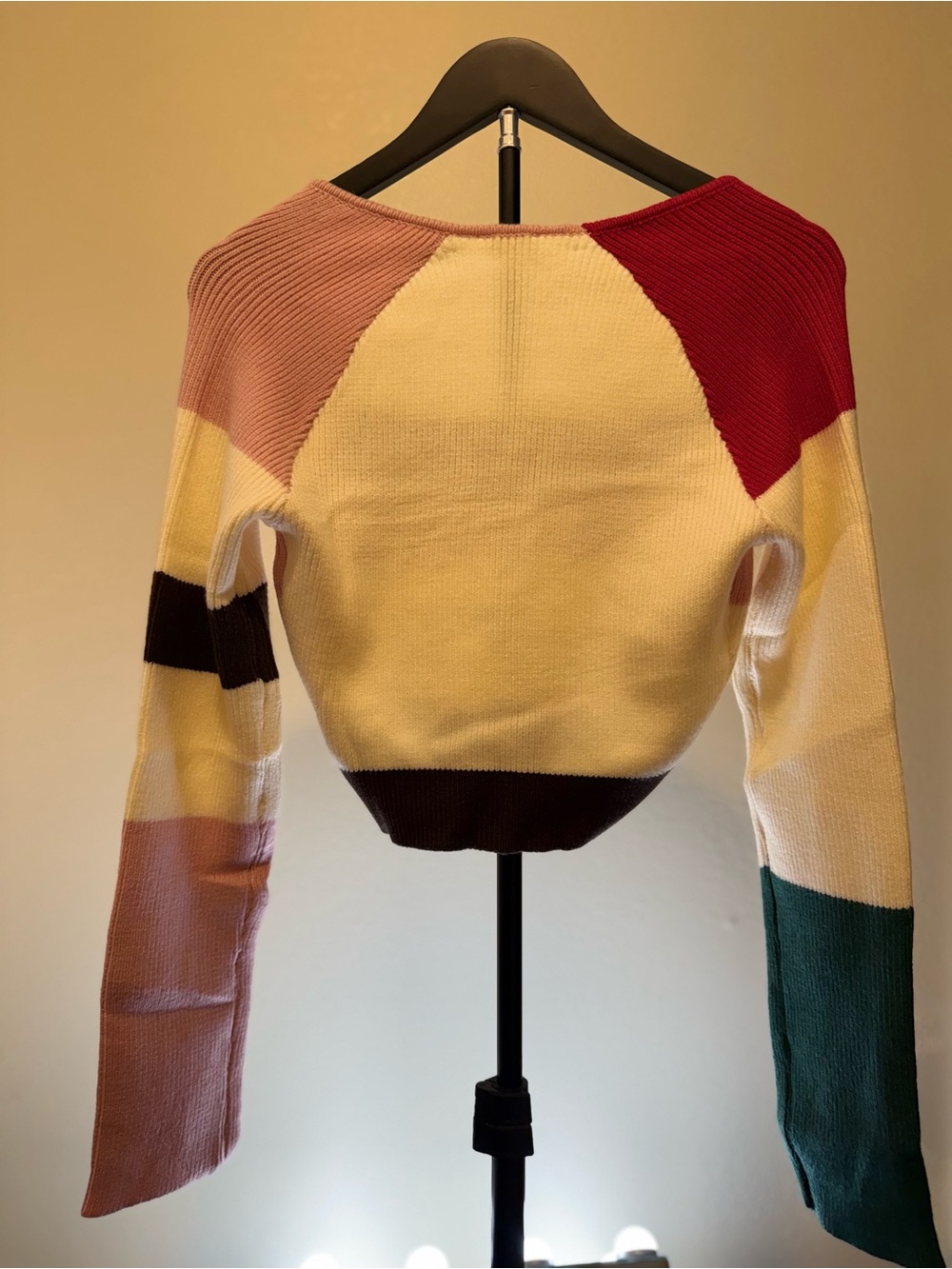 NEW Le Lis Striped Off-Shoulder Cropped Sweater - SMALL - Picture 5 of 7